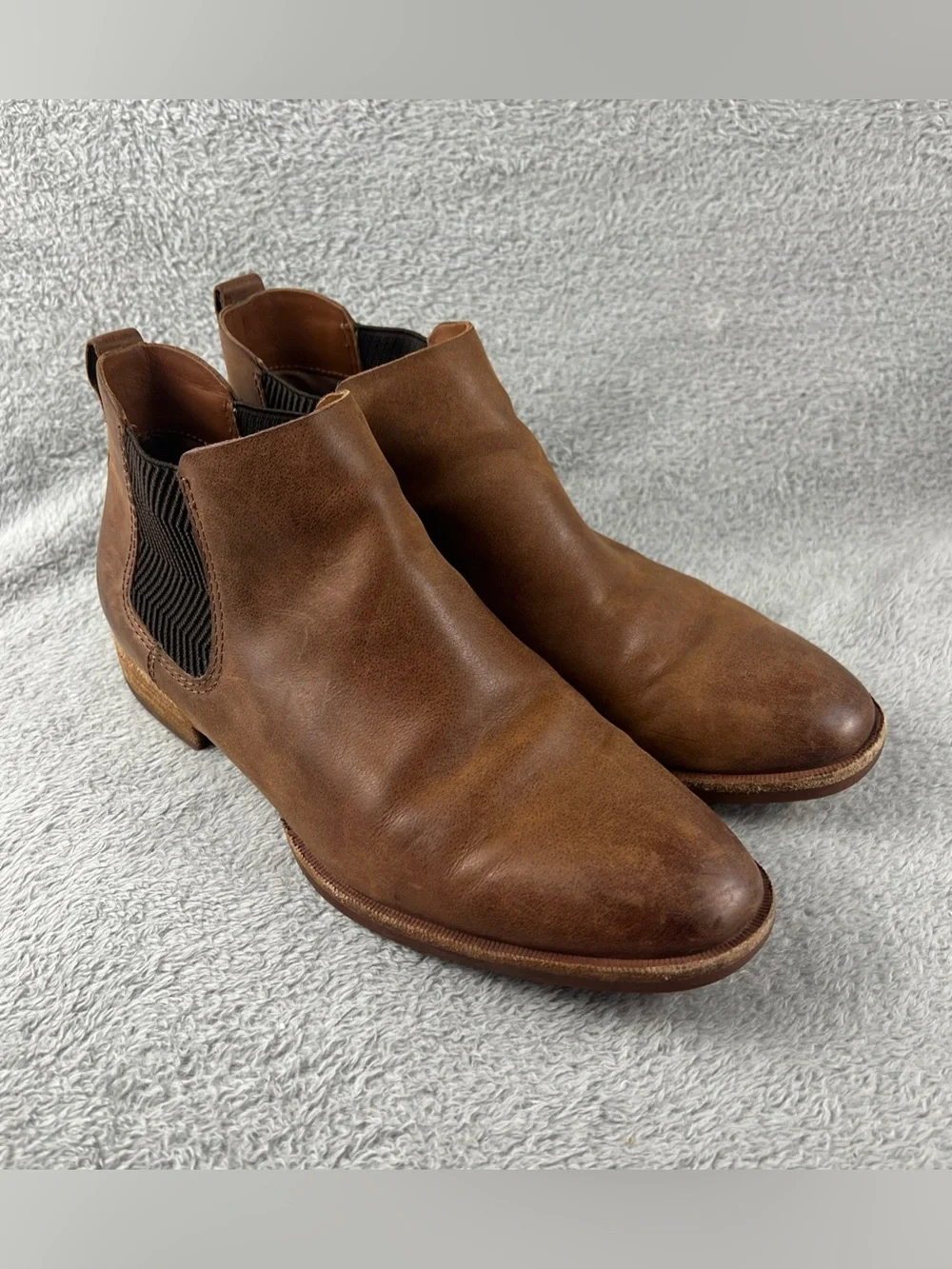 Kork Ease Boots Womens 9 M Kama Chelsea Ankle Bootie Brown Leather Low Heels - Picture 6 of 11